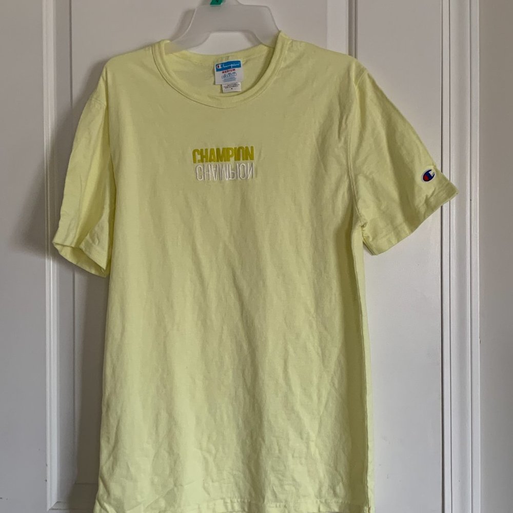 Champion Yellow T shirt Size Medium